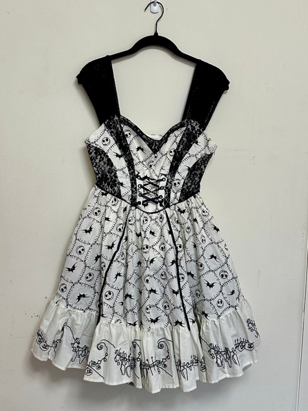 Disney Nightmare Before Christmas Jack Skellington Sally Lace Dress S